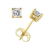 Palazo Gold Princess Cut CZ Stud